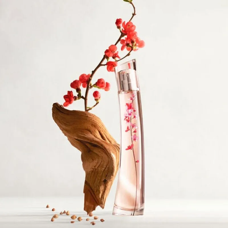 Parfum Kenzo Flower Ikebana EDP 40ml - Flacon élancé illustration branche cerisier