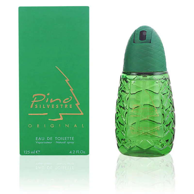 Eau de Toilette Pino Silvestre Original 125ml - Flacon pomme de pin verre vert émeraude