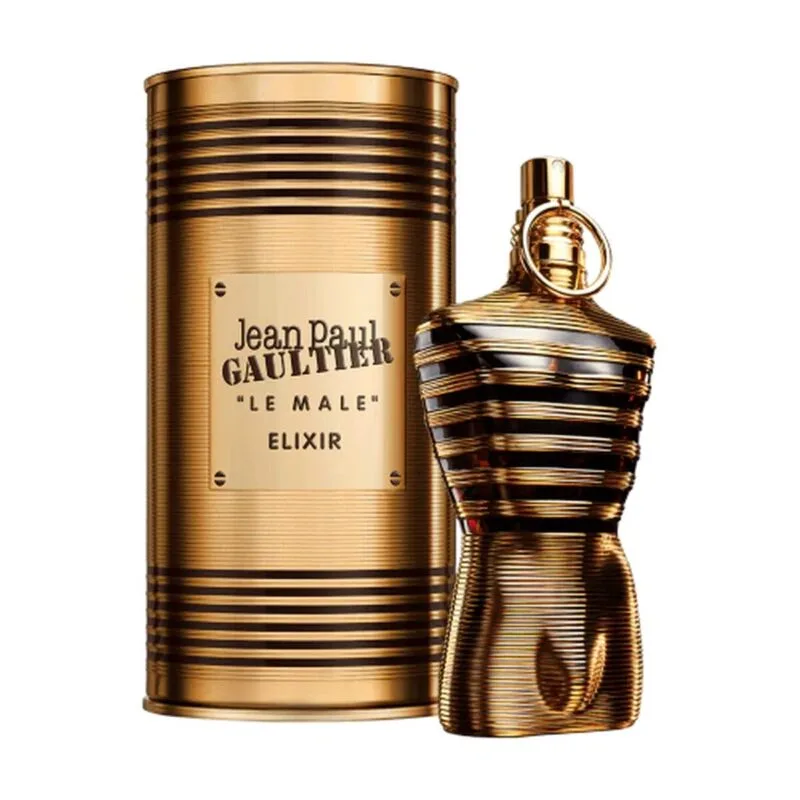 Jean Paul Gaultier Le Male Elixir - Vue détaillée du flacon doré